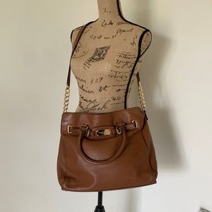 Michael Kors Leather Large, Crossbody, Shoulder 👜 Purse Satchel Brown